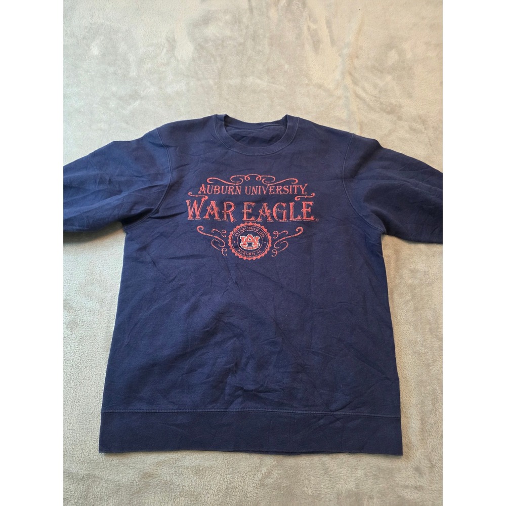 Auburn University War Eagle Sweatshirt Mens M Navy Blue Crewneck Tigers